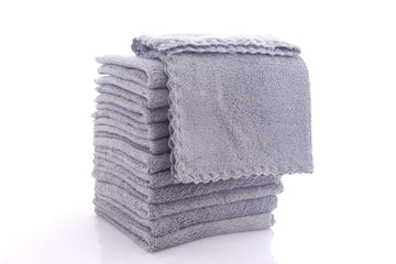 Spotted Play Soft 12 Pack Baby Washcloths - Extra Absorbent Wash Clothes For Newborns, Infants And Toddlers - Suitable For Baby