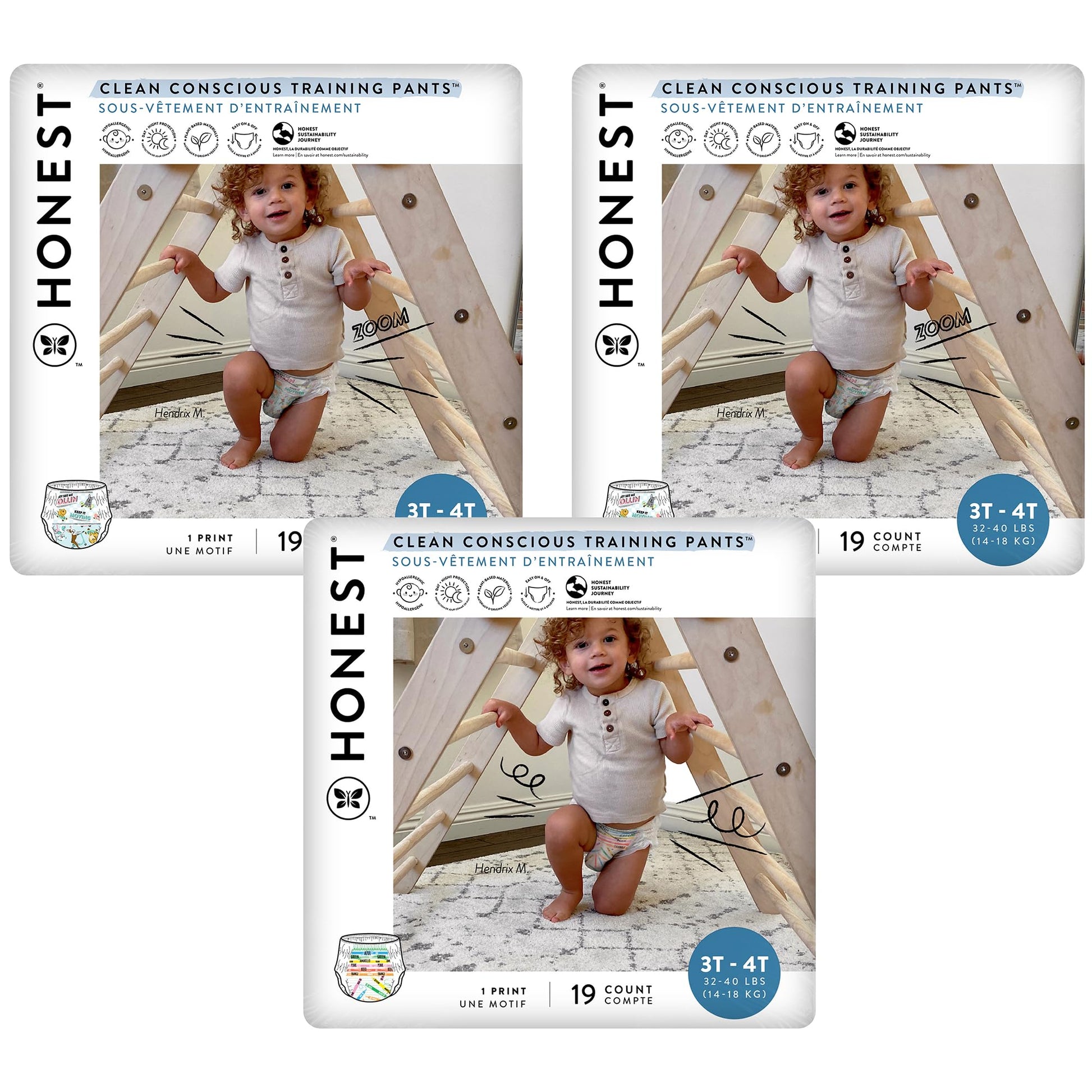 The Honest Company Clean Conscious Training Pants | Plant-Based, Sustainable Diapers | Let'S Color + See Me Rollin' | Size 3T/4T