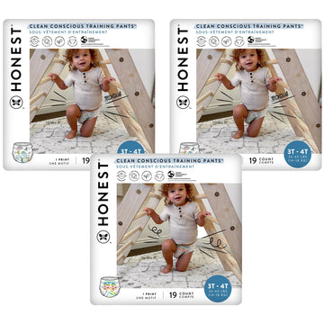 The Honest Company Clean Conscious Training Pants | Plant-Based, Sustainable Diapers | Let'S Color + See Me Rollin' | Size 3T/4T