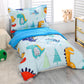 Wowelife 4 Pieces Toddler Bedding Sets For Boys Blue Toddler Bed Sheets Sets Kids Dino Toddler Comforter Set Soft Breathable Wit