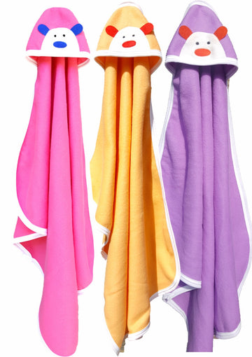 BRANDONN Newborn Original 3PCS.. Big Size (36 X 27) Cute Baby Blankets for Babies (Hotpink, Peach, Purple; Pack of 3)