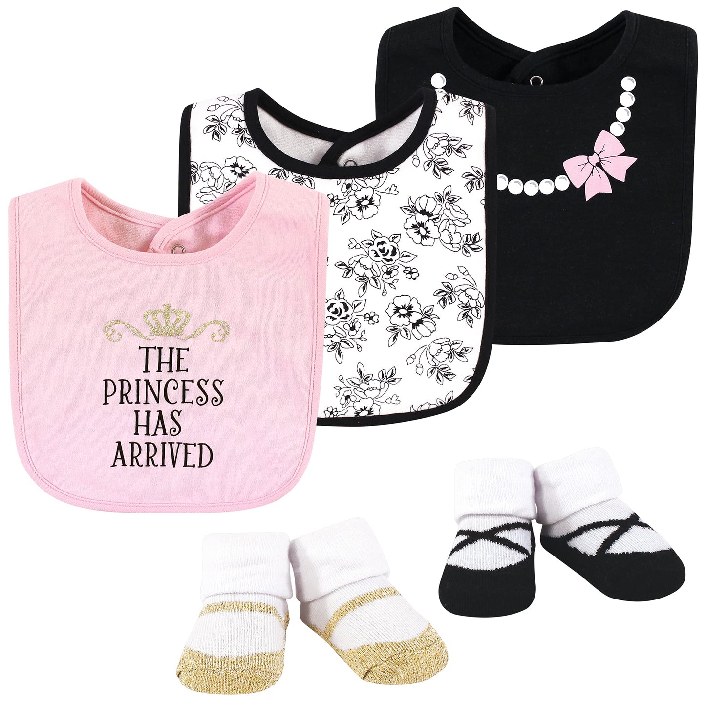 Hudson Baby Unisex Baby Cotton Bib And Sock Set, Toile, One Size