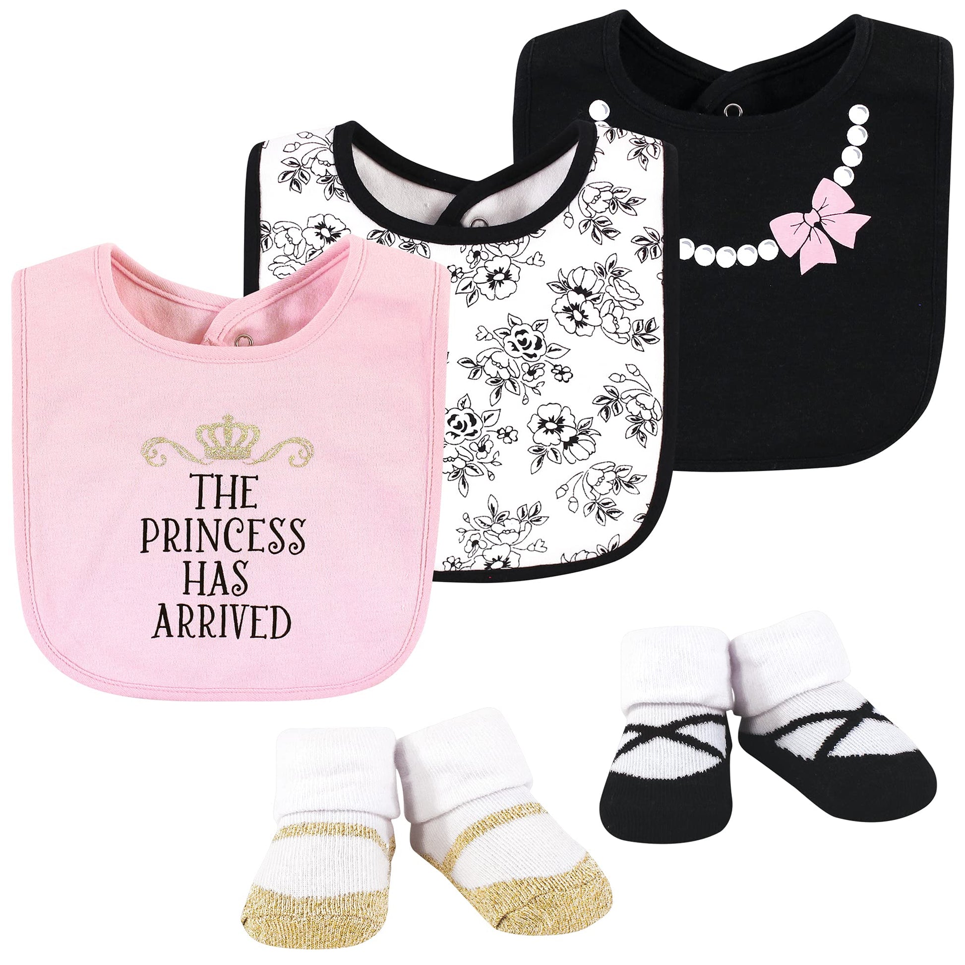 Hudson Baby Unisex Baby Cotton Bib And Sock Set, Toile, One Size