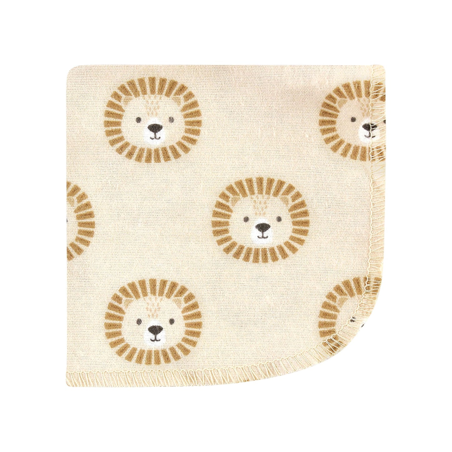 Hudson Baby Unisex Baby Flannel Cotton Washcloths, Brave Lion 12 Pack, One Size