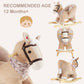 Rock My Baby Rocking Horse, Baby Animal Rocking Horse with Seat, Ride on Horse, Plush Rocking Horse with Realistic Sound, Wooden