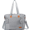 Lovevook Diaper Bag Tote, Large Baby Tote Bag, Travel Diaper Tote For Mom And Dad With Changing Pad And First Aid Bag, Light Gre