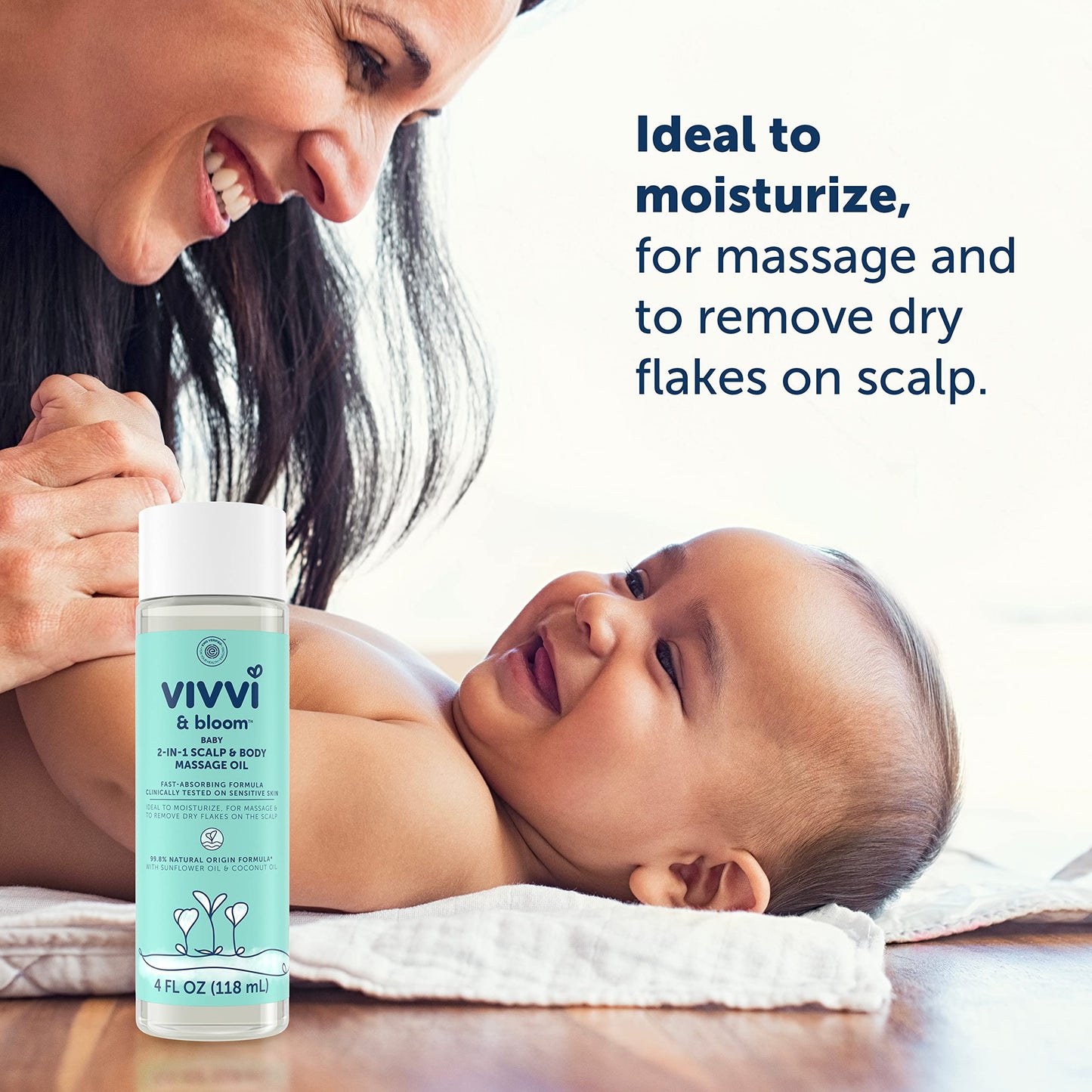 Vivvi & Bloom Gentle 2-In-1 Baby Scalp & Body Massage Oil, Fast Absorbing Formula Ideal To Moisturize, For Massage To Remove Dry