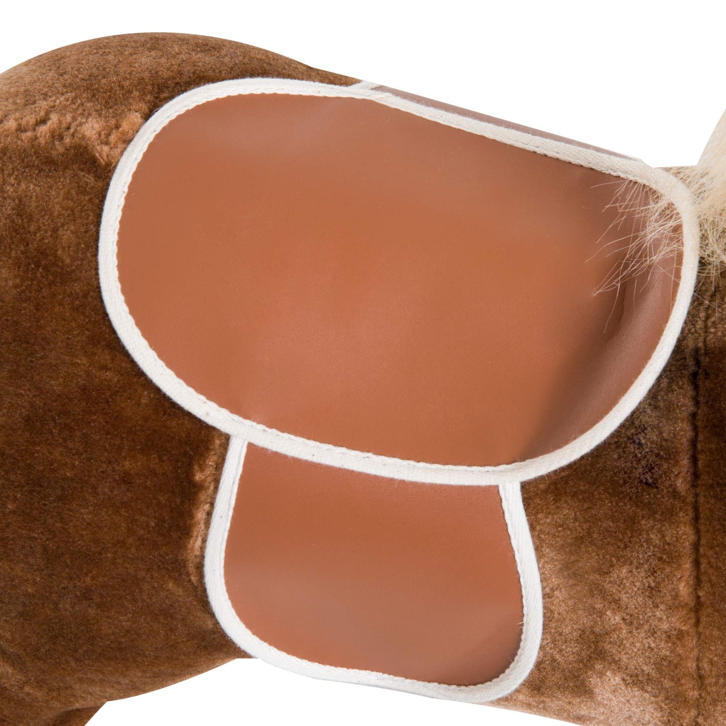 Qaba Kids Plush Toy Rocking Horse Ride on with Realistic Sounds - Brown