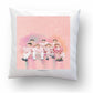 CRAFT MANIACS BTS Boys Pastel Pink Watercolor Art 16*16 INCHES Pillow with Filler | Merch for KPOP Lovers