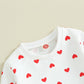 Ayalinggo Toddler Baby Girl Valentines Outfit Love Heart Shirt Long Sleeve Sweatshirt Casual Pants Valentines Day Clothes (White