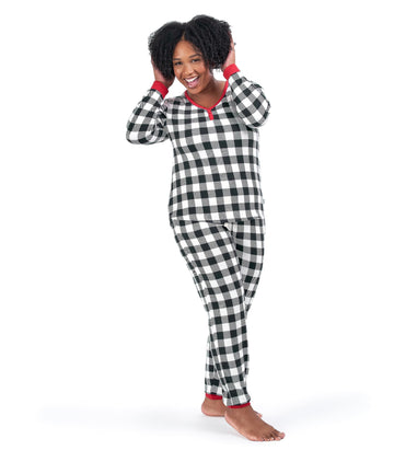 Gerber Baby Holiday Family Matching Pajamas, Black/Red Buffalo Check, Large