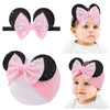 Choicbaby Baby Girl Headbands Mouse Ears Headwrap With Sequin Polka Dot Bow Soft Stretchy Nylon Hair Bands For Newborn Infant Ba