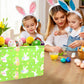 Boohit Large Easter Baskets For Kids Personalized Baby Girl Easter Basket Cute Teen Boy Spring Decor (Flower Basket Bunny Egg)
