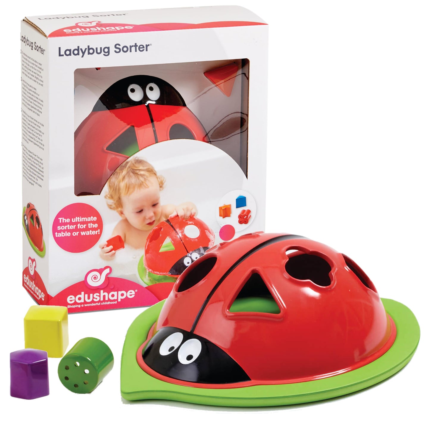 Edushape Ladybug Sorter - Sorting Bathtub Toys - Early Child Development Learning Educational Toy - Toddler Bath Toys - Baby Bat
