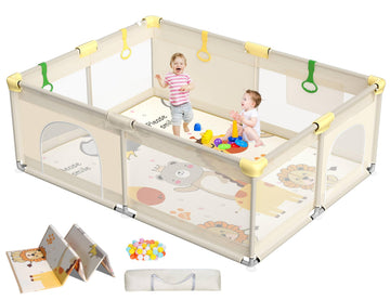 CoziBB Baby Playpen with Mat, 71    59 Extra Large Playpen for Toddler, Play Yard, Baby Fence Play & Sleep Area for Indoor & Out