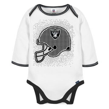 Gerber Nfl Oakland Raiders 3 Pack Bodysuit Footed Pant And Cap Registry Gift Set For Unisex Babies, Black/White Oakland Raiders,