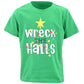 Unique Baby Boys Wreck The Halls Short Sleeve Kids Christmas Shirt Clothes (12Y, Green)