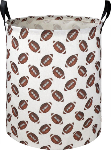 Hkec 19.7' Football Laundry Basket,Kids Dirty Clothes Laundry Hamper,Waterproof Toys Storage Bin For Boys,Room Decor, Gift Bask
