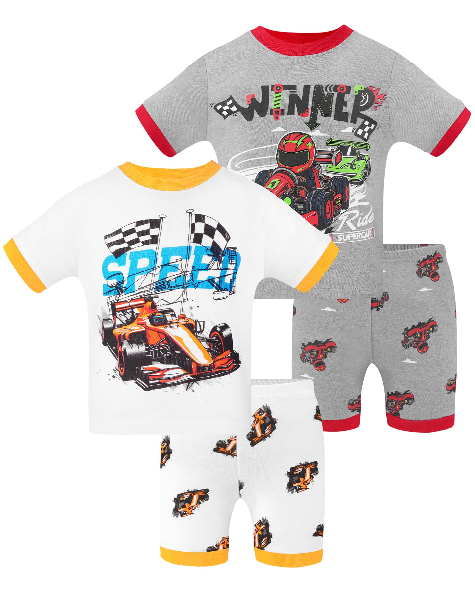 Daughter Queen Boys Pajamas 18-24 Months Summer Pjs Cars Pj Sets Baby Toddler 100% Cotton Short Sleeve Jammies Fast Car Sleepwea