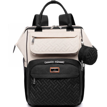 Babbleroo Diaper Bag Backpack, Multifunction Nappy Changing Bag With Changing Pad, Stroller Straps & Pacifier Case, Unisex Styli