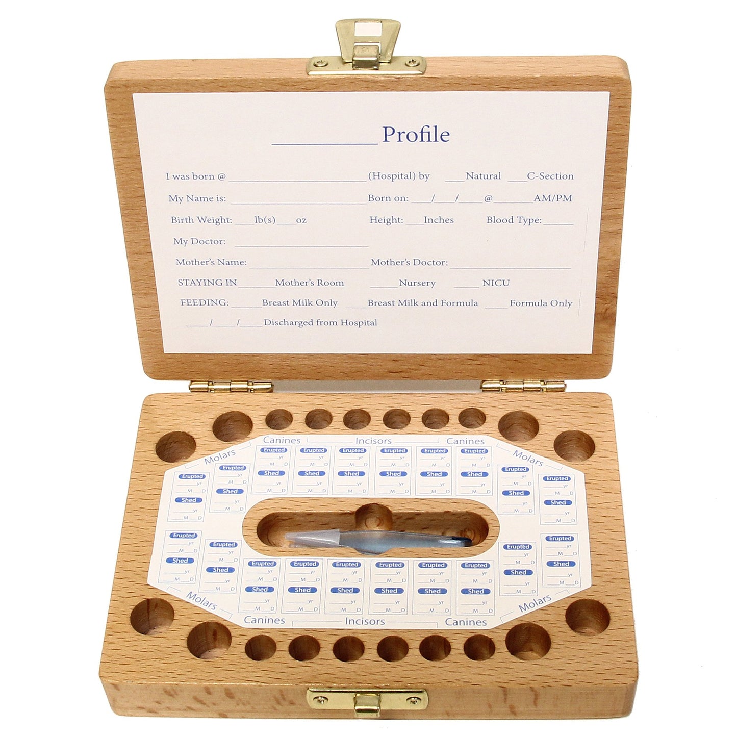 Zodiac Baby Wooden Tooth Box- Enlgish Version