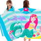 Voova & Movas Mermaid Towels With Hood,Cotton Soft Thick,For 3-10 Years, Hooded Towel For Kids Girls, Perfect For Beach, Pool, B