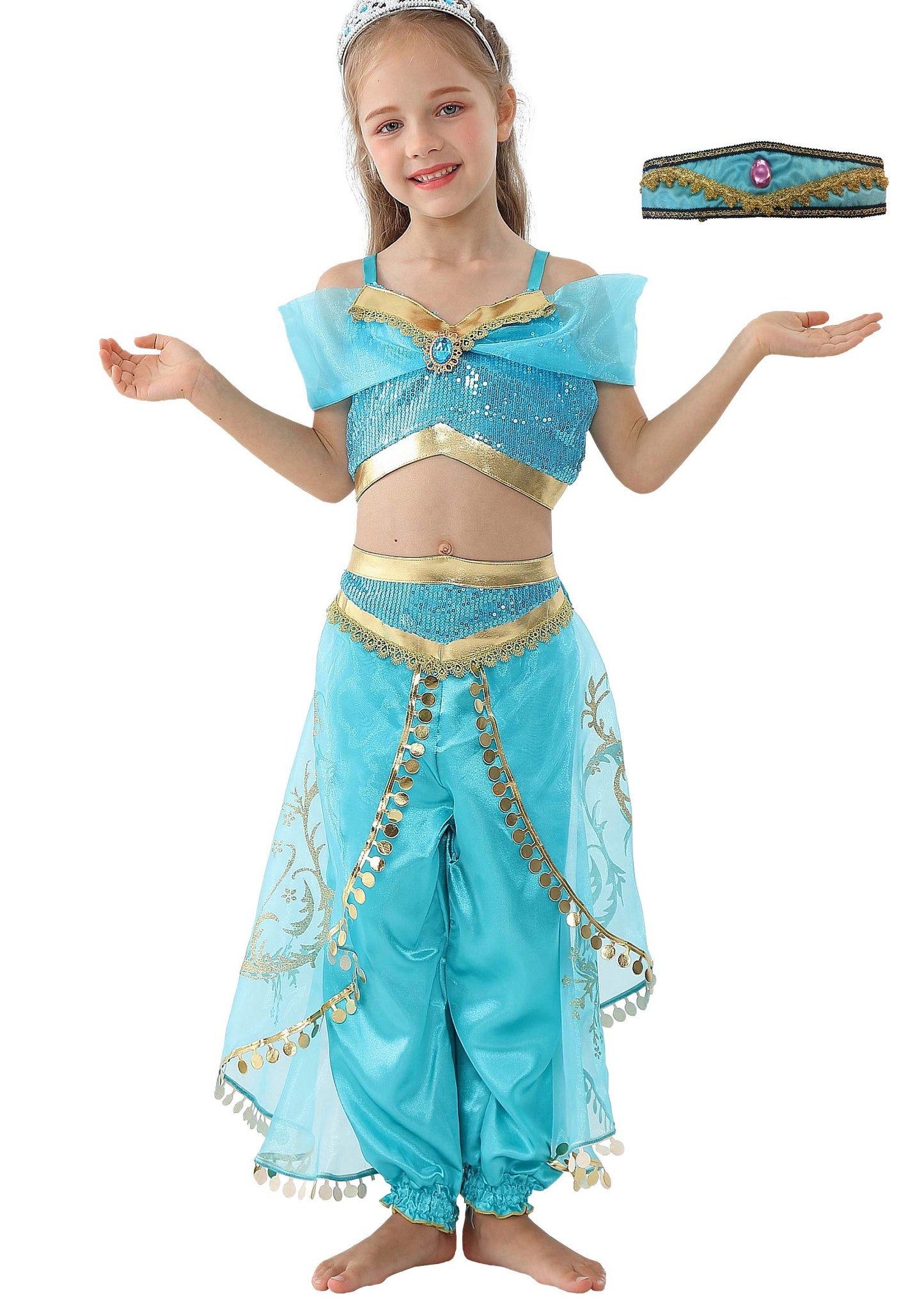 Dressy Daisy Toddler Girls Princess Dress Up with Headband Costumes Halloween Party Fancy Dress Size 2T, Style A