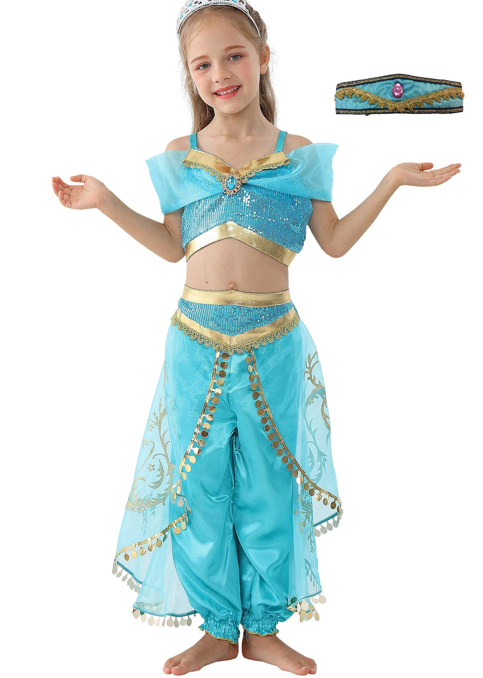Dressy Daisy Girls Princess Dress Up With Headband Costumes Halloween Party Fancy Dress Size 14, Style A