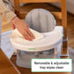 Ingenuity Deluxe Comfort Folding Baby Booster - Adjustable Height - Cushioned - Lightweight, Grey - 6M-3Y