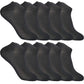 Cozyway Cotton Ankle Length Socks For Men Pack Of 10 (Black)