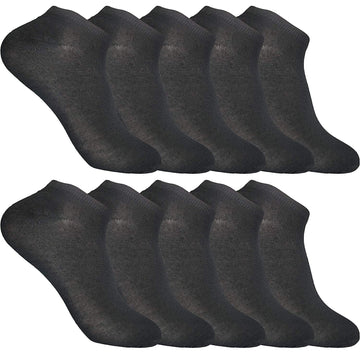 Cozyway Cotton Ankle Length Socks For Men Pack Of 10 (Black)
