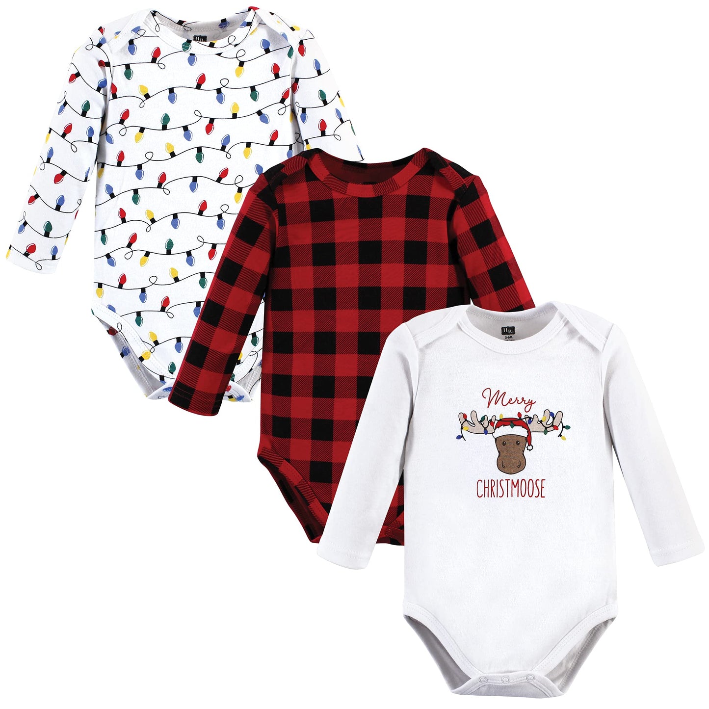 Hudson Baby Unisex Cotton Long-Sleeve Bodysuits And Toddler T-Shirt Set, Christmoose, 6-9 Months Us