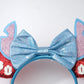 Foeran Mouse Ears Headband Shiny Bows Pink Ears Light Blue For Girls Women