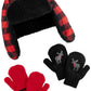 Simple Joys By Carter'S Baby Hat And Mitten Set, Black Red Buffalo Check, 2-5T