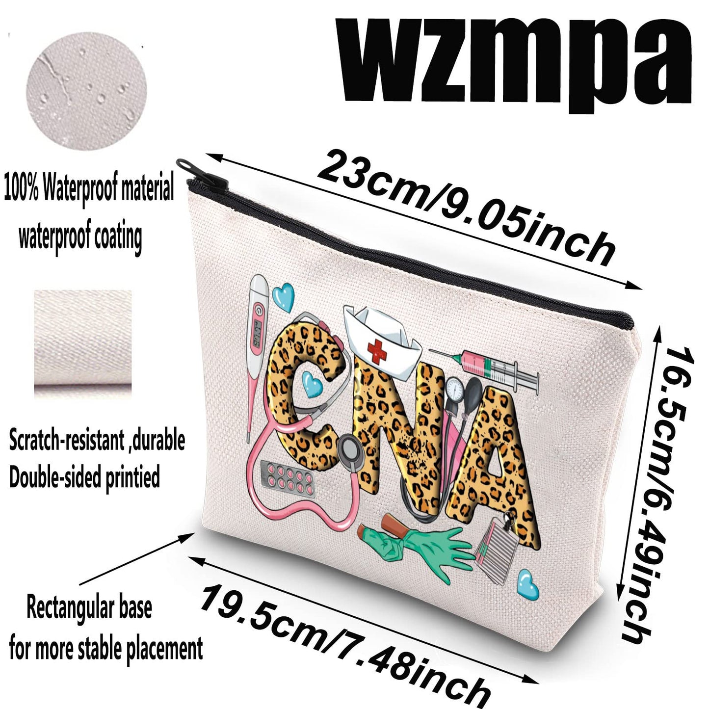 Wzmpa Cna Certified Nursing Assistant Cosmetic Makeup Bag Cna Nursing Graduation Gifts Zipper Pouch Bag For Cna Students Graduat