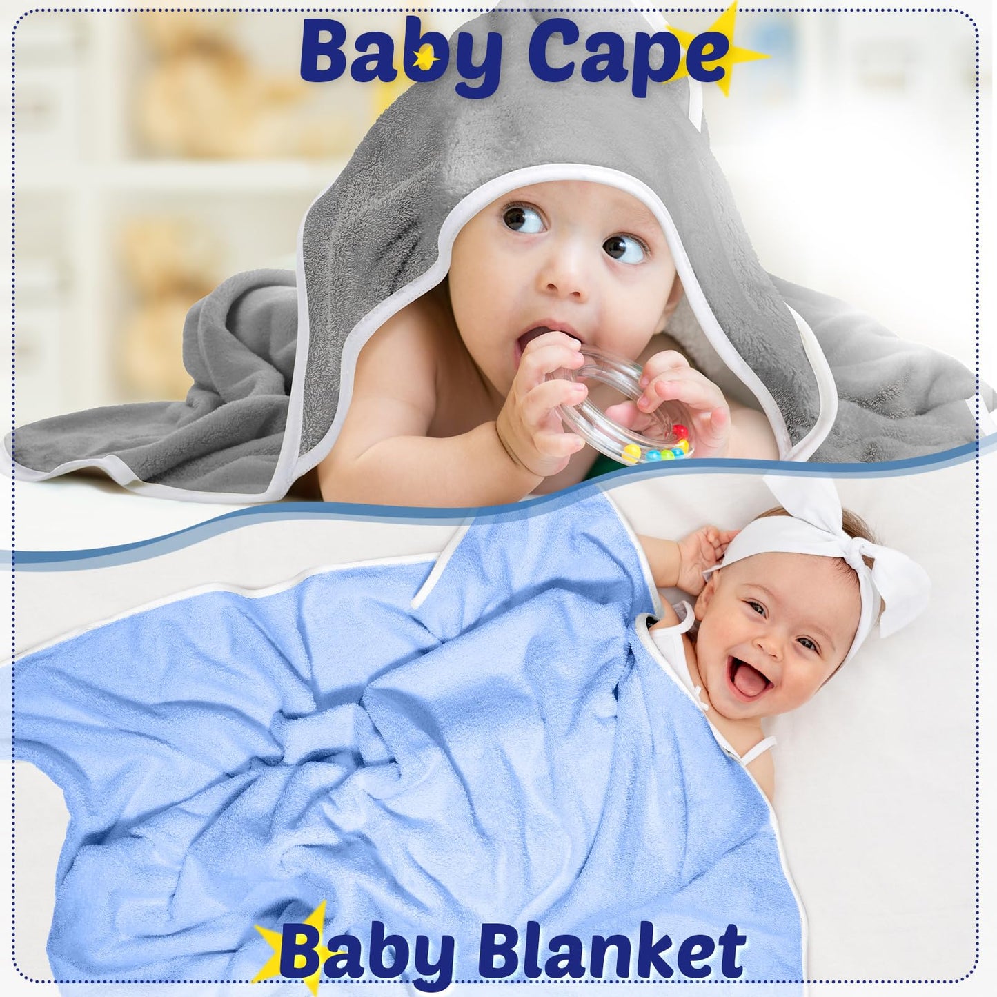 Reginary 4 Pack Baby Hooded Towels Coral Fleece Baby Bath Towels 30 X 30 Inch Soft Absorbent Hooded Bath Blanket For Newborn Tod