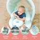 Inflatable Baby Seat For 3-36 Months W/Built-In Pump & Detachable Canopy, Sit Me Up Floor Seat For Baby W/Safety Straps, Inflata