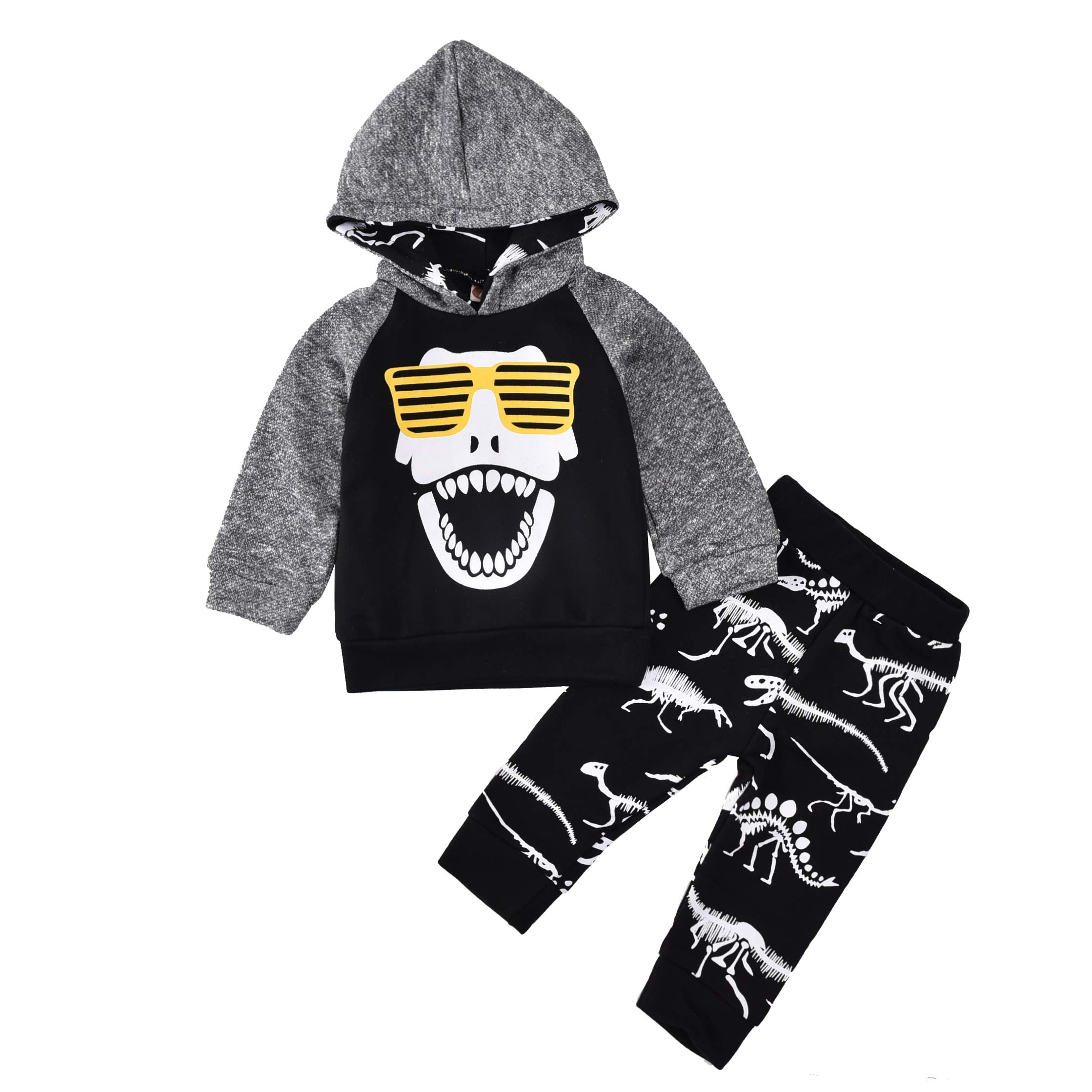 Toddler Little Boys Clothes Cobra Dinosaur Long Sleeve Hoodie Sweatshirt Pants F WBBAPB08HGP7KGL