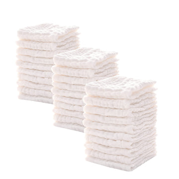 Vivana Baby Muslin Washcloths -6 Layer Soft Absorbent Face Towel - Natural Newborn Wipes For Delicate Skin - Baby Registry As Sh