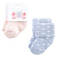 Hudson Baby Unisex Baby Cotton Rich Newborn And Terry Socks, Pastel Butterfly, 0-6 Months
