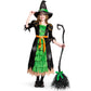 Spooktacular Creations Fairytale Green Cute Witch Dress Halloween Costume Deluxe Set With Hat For Girls (3T)