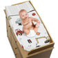 Sweet Jojo Designs Construction Truck Boy Baby Nursery Changing Pad Cover - Grey Yellow Orange Red And Blue Transportation Chevr