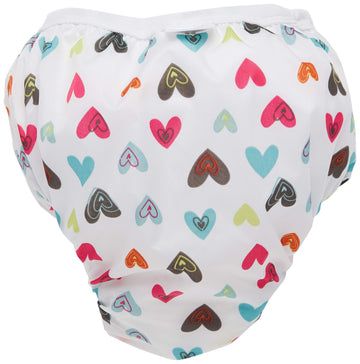 Kushies Baby Waterproof Training Pant (38-44 Pounds), Doodle White Hearts, X-Large