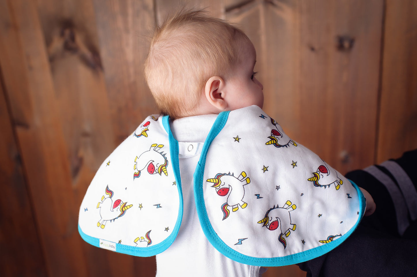 Ziggy Baby Muslin Burp Cloths, Burpy Bib Set (3 Pack) Unicorn, Rainbow, Cupcake