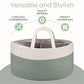 Comfy Cubs Rope Diaper Caddy Organizer 8.5' X 15' X 8' - Large Baby Diaper Basket With 3 Spacious Compartments - Stylish Cott