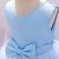 Flower Baby Girl Lace Dress Toddler Tulle Sleeveless Bow Princess Party Wedding Pageant Bridesmaid (Blue.12-24 Months)