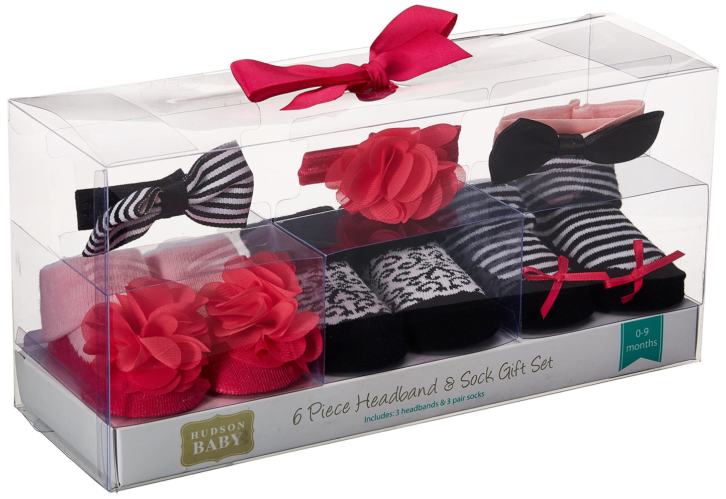 Hudson Baby Unisex Baby Headband And Socks Gift Set, Damask, One Size