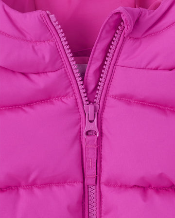 The Children'S Place Baby Girls And Toddler Medium Weight Puffer Jacket, Wind-Resistant, Water-Resistant Jacket, Enchanted Pink,