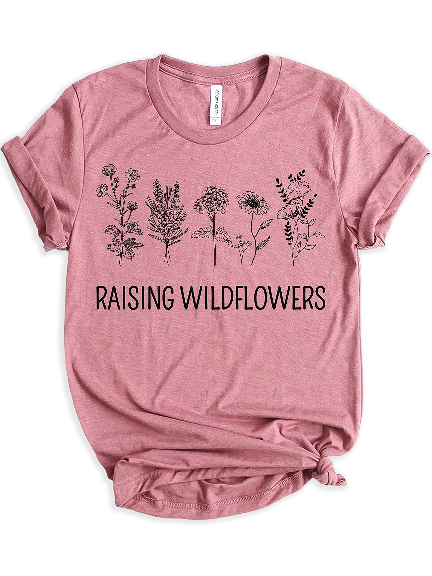 Teeny Fox Raising Wildflowers Little Sunflower Mother Daughter Matching Outfits Mom And Me Cute Family Shirts