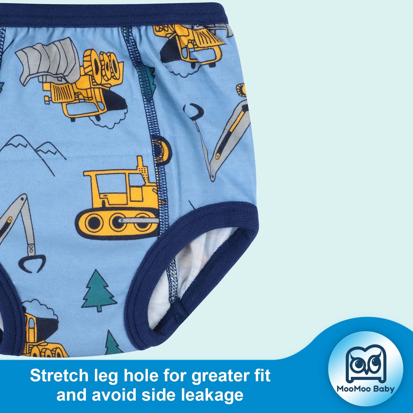 Moomoo Baby Training Underwear 4 Packs Absorbent Toddler Potty Training Pants For Boys And Girls-Cotton Animal Print 5T